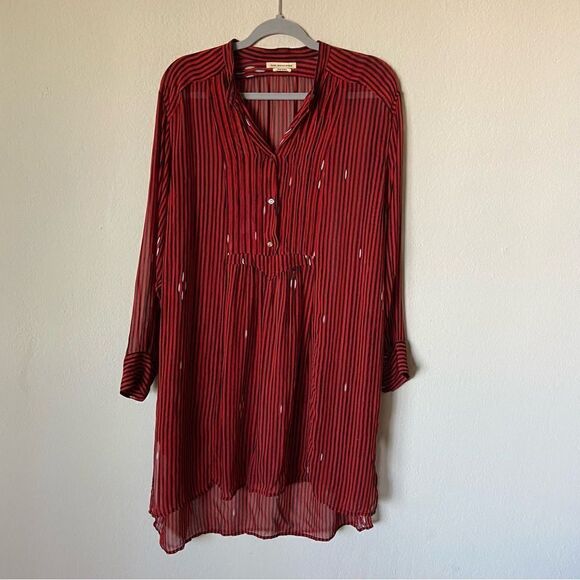 Isabel Marant Etoile Charley Midi Red Shirt Dress Striped Size 2 - Picture 6 of 12